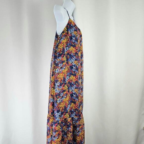 Melloday Women's Yellow/Blue Flowy Floral Maxi Dress Size X-Small NWOT - Picture 5 of 10